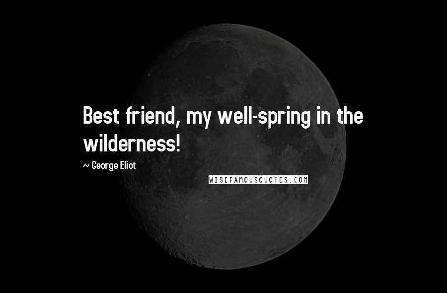 George Eliot Quotes: Best friend, my well-spring in the wilderness!