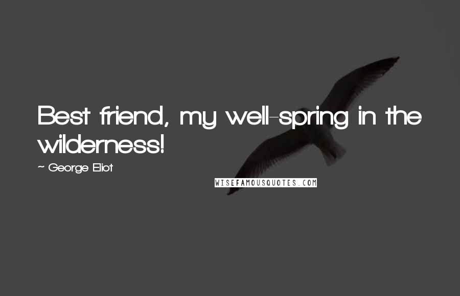 George Eliot Quotes: Best friend, my well-spring in the wilderness!