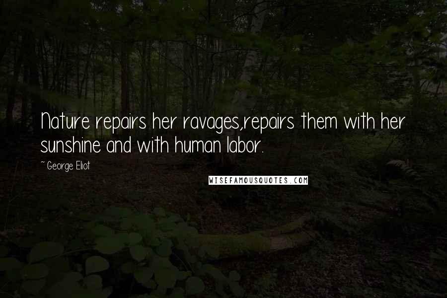 George Eliot Quotes: Nature repairs her ravages,repairs them with her sunshine and with human labor.