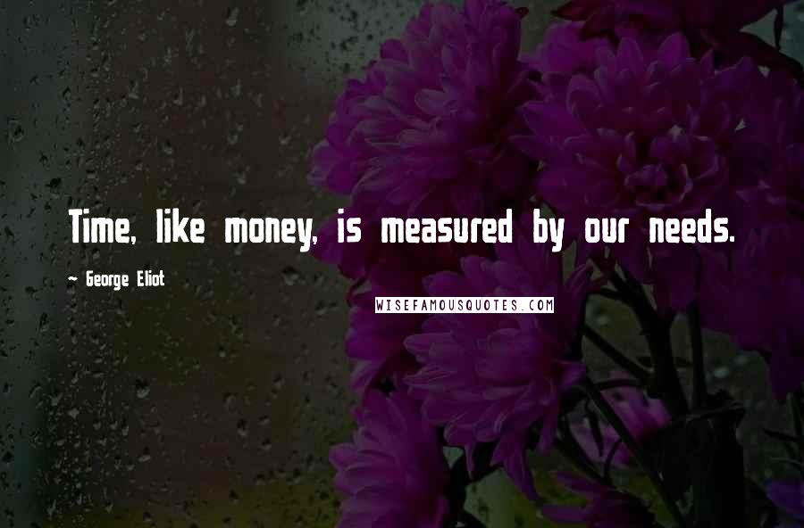 George Eliot Quotes: Time, like money, is measured by our needs.