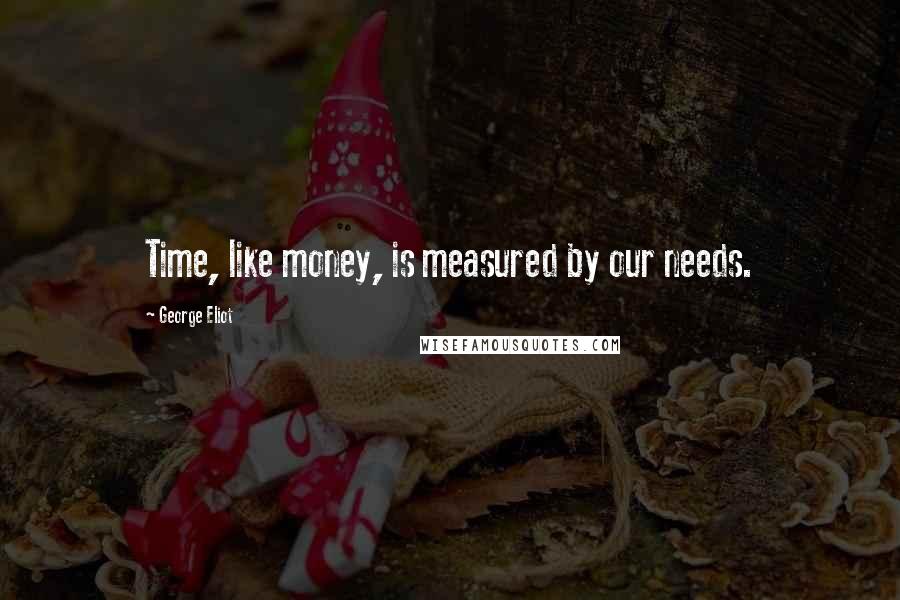 George Eliot Quotes: Time, like money, is measured by our needs.