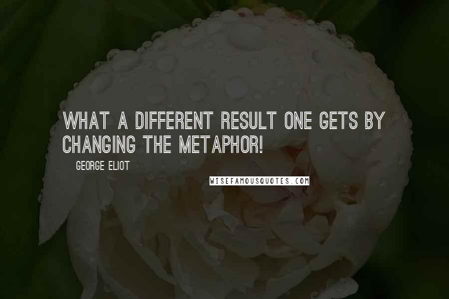 George Eliot Quotes: What a different result one gets by changing the metaphor!