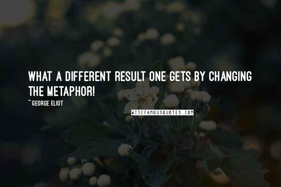 George Eliot Quotes: What a different result one gets by changing the metaphor!