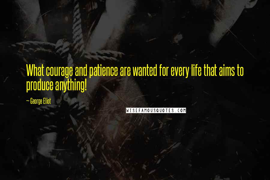 George Eliot Quotes: What courage and patience are wanted for every life that aims to produce anything!