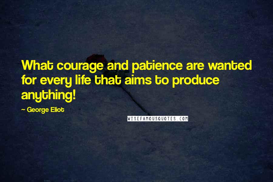 George Eliot Quotes: What courage and patience are wanted for every life that aims to produce anything!
