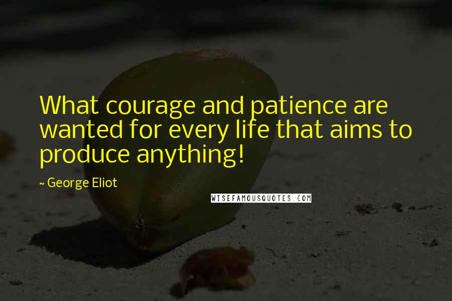 George Eliot Quotes: What courage and patience are wanted for every life that aims to produce anything!