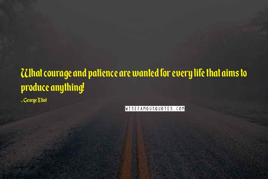 George Eliot Quotes: What courage and patience are wanted for every life that aims to produce anything!