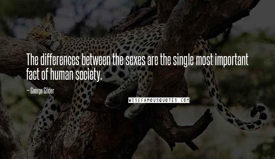 George Gilder Quotes: The differences between the sexes are the single most important fact of human society.