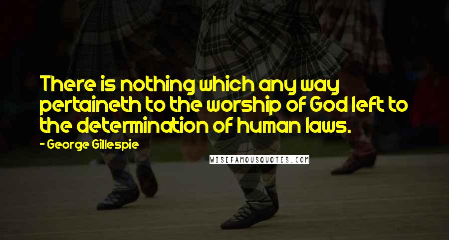 George Gillespie Quotes: There is nothing which any way pertaineth to the worship of God left to the determination of human laws.