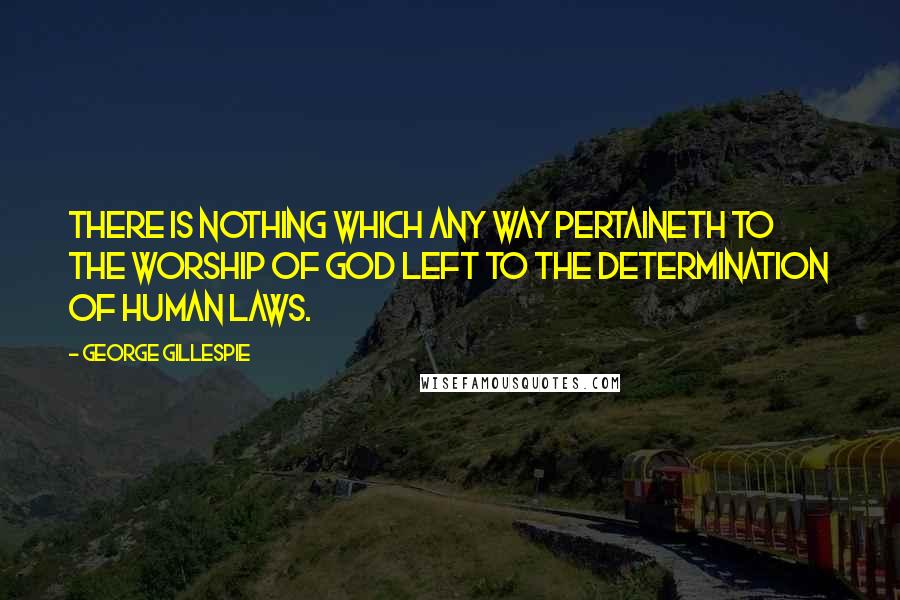 George Gillespie Quotes: There is nothing which any way pertaineth to the worship of God left to the determination of human laws.