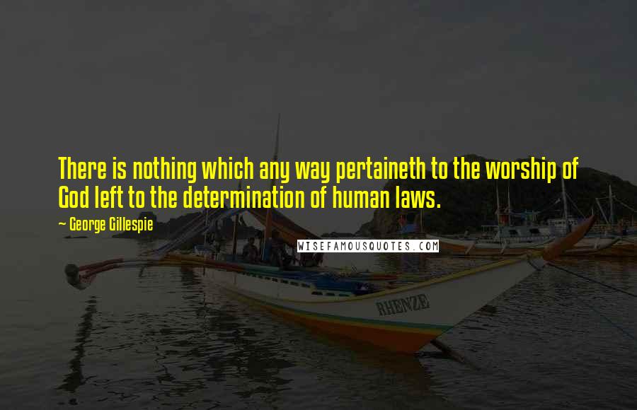 George Gillespie Quotes: There is nothing which any way pertaineth to the worship of God left to the determination of human laws.