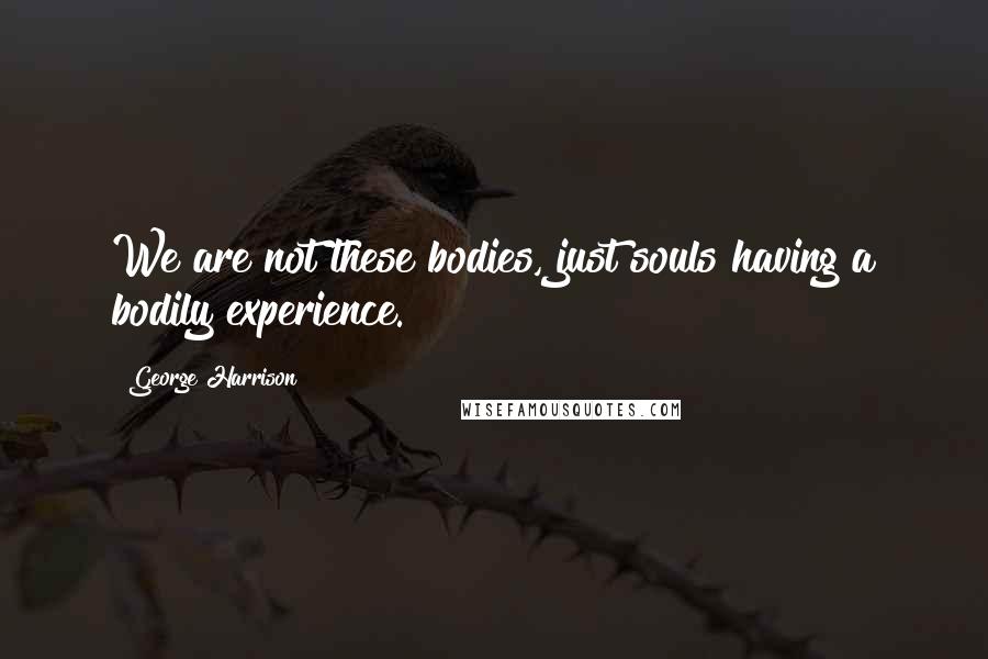 George Harrison Quotes: We are not these bodies, just souls having a bodily experience.