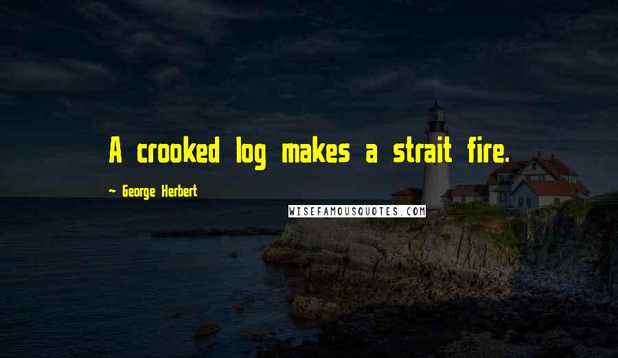 George Herbert Quotes: A crooked log makes a strait fire.
