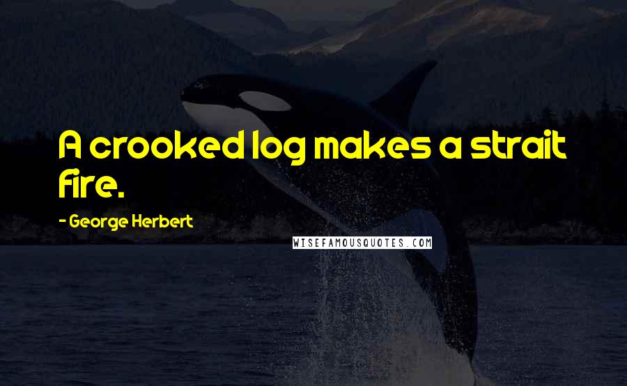 George Herbert Quotes: A crooked log makes a strait fire.