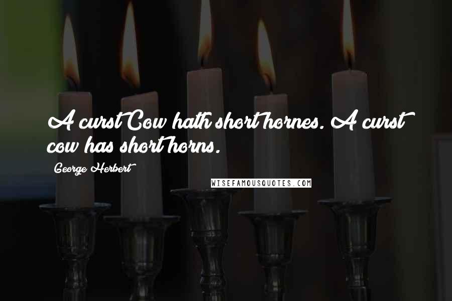 George Herbert Quotes: A curst Cow hath short hornes.[A curst cow has short horns.]
