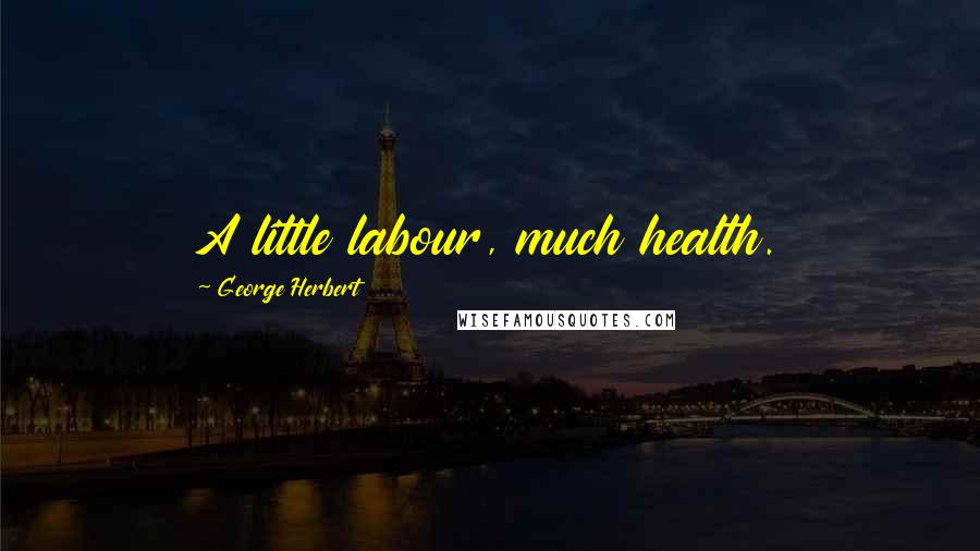 George Herbert Quotes: A little labour, much health.