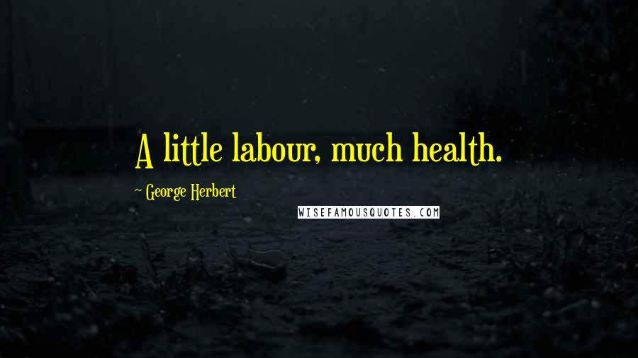 George Herbert Quotes: A little labour, much health.