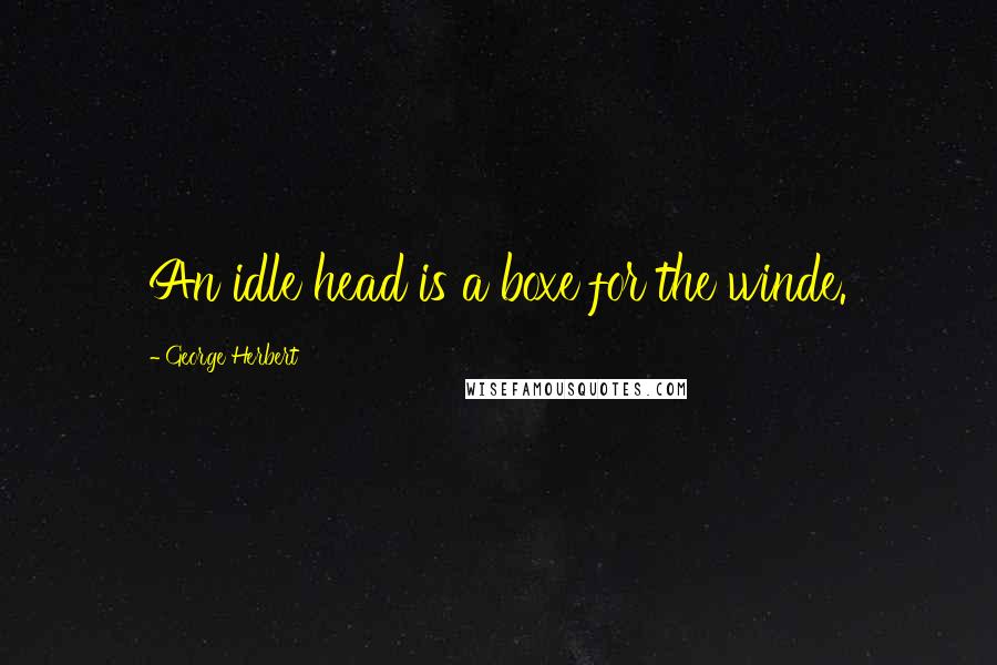 George Herbert Quotes: An idle head is a boxe for the winde.