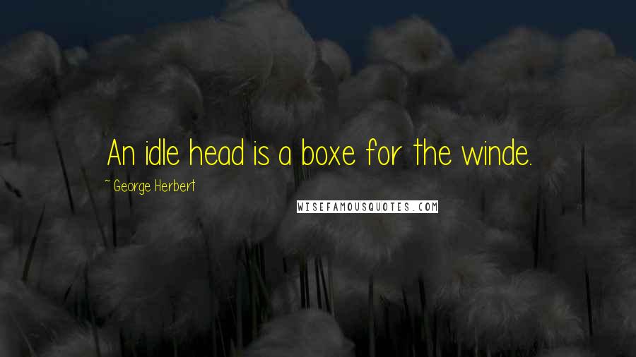 George Herbert Quotes: An idle head is a boxe for the winde.