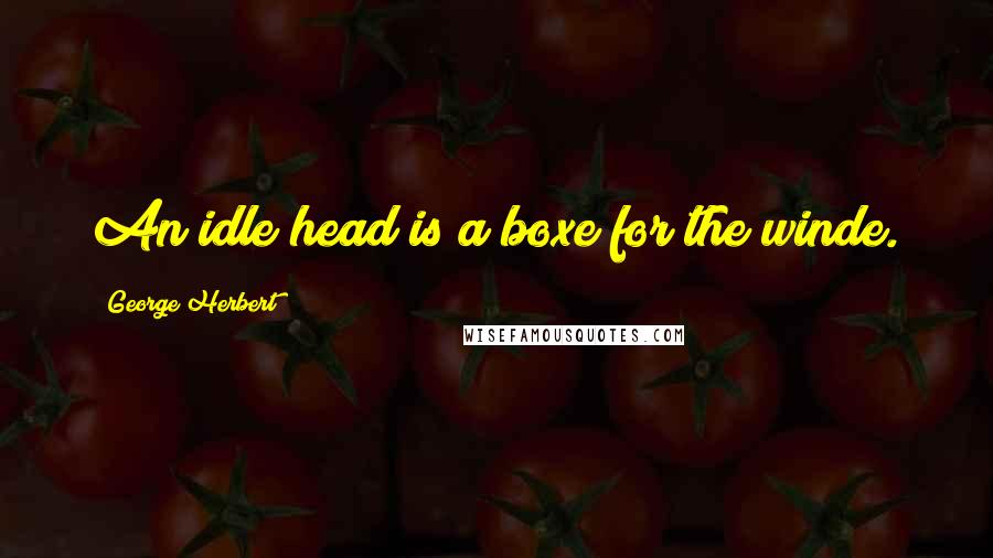 George Herbert Quotes: An idle head is a boxe for the winde.