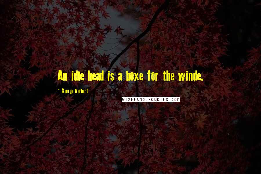 George Herbert Quotes: An idle head is a boxe for the winde.