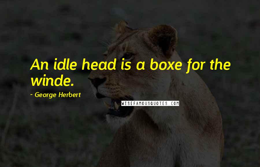 George Herbert Quotes: An idle head is a boxe for the winde.