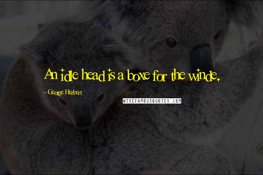 George Herbert Quotes: An idle head is a boxe for the winde.