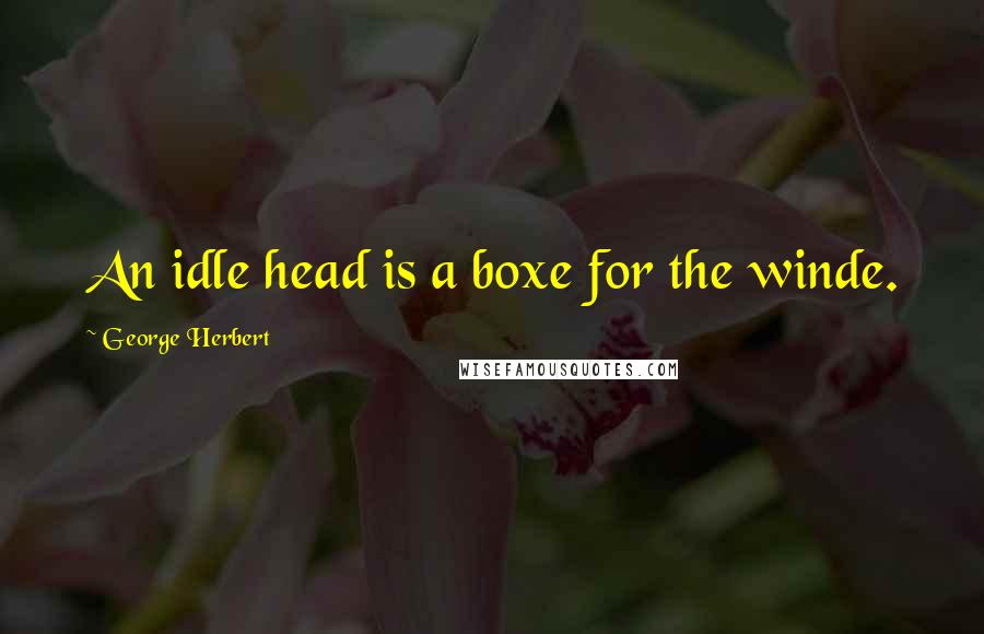 George Herbert Quotes: An idle head is a boxe for the winde.