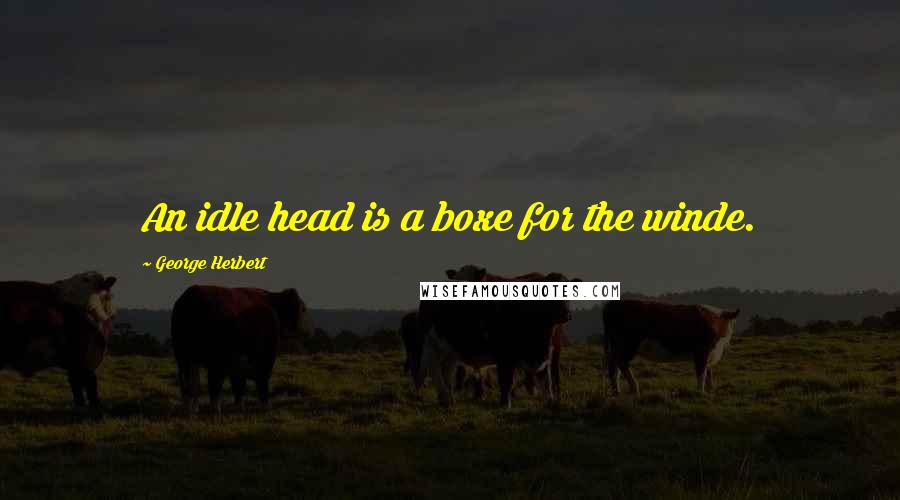 George Herbert Quotes: An idle head is a boxe for the winde.