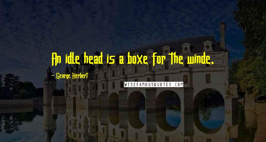 George Herbert Quotes: An idle head is a boxe for the winde.