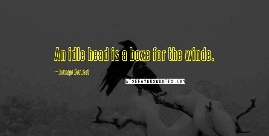 George Herbert Quotes: An idle head is a boxe for the winde.