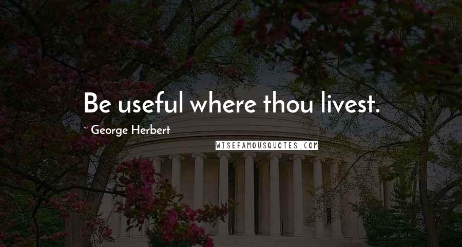 George Herbert Quotes: Be useful where thou livest.