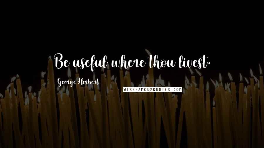 George Herbert Quotes: Be useful where thou livest.