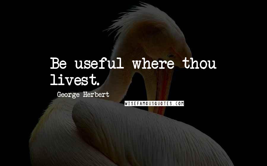 George Herbert Quotes: Be useful where thou livest.