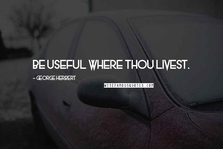 George Herbert Quotes: Be useful where thou livest.