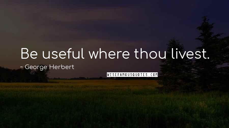 George Herbert Quotes: Be useful where thou livest.