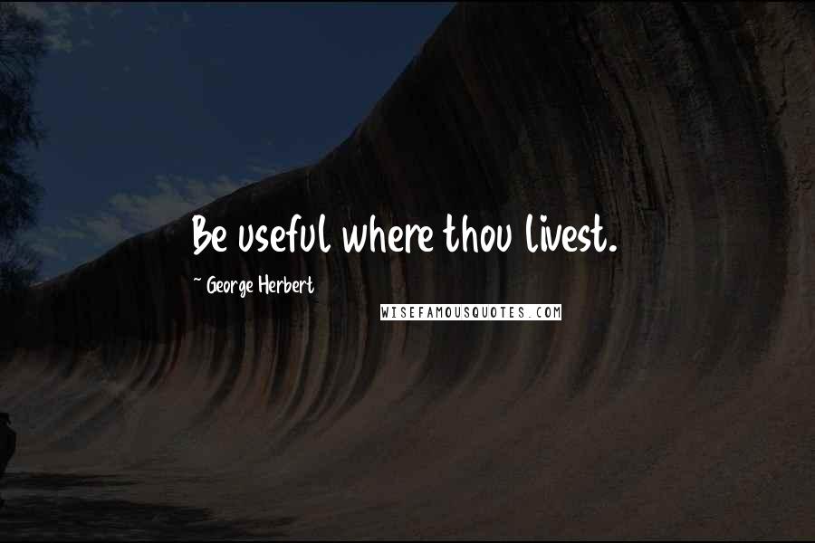 George Herbert Quotes: Be useful where thou livest.