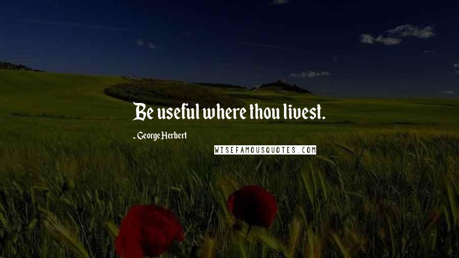 George Herbert Quotes: Be useful where thou livest.
