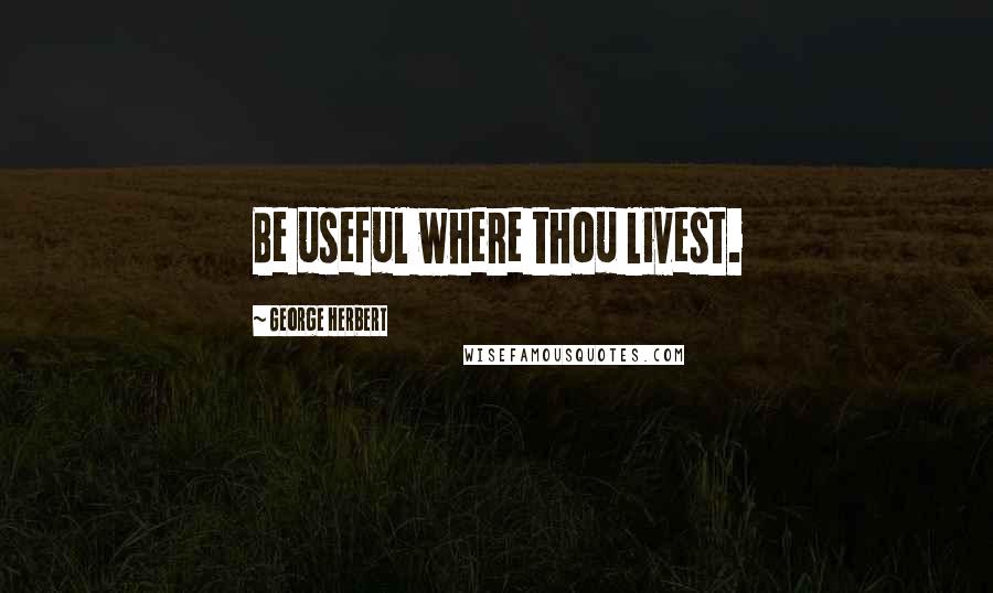 George Herbert Quotes: Be useful where thou livest.