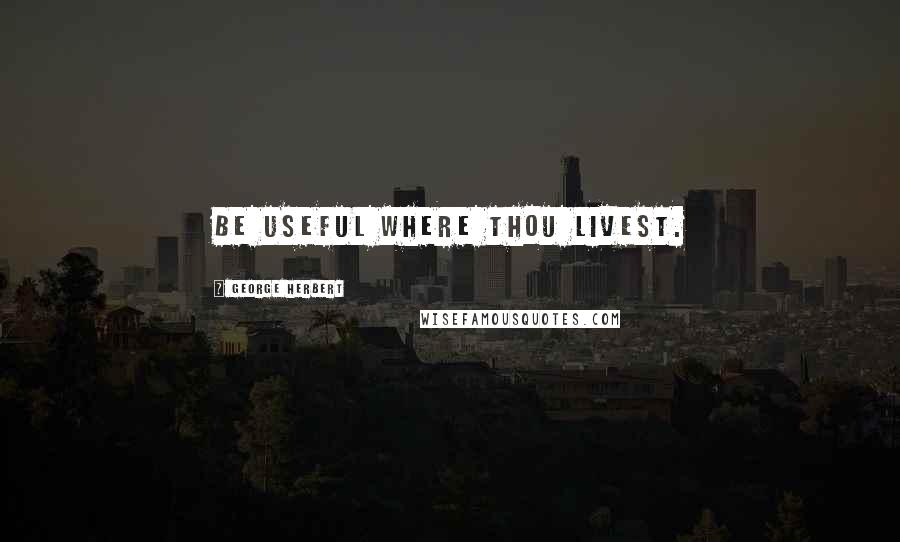 George Herbert Quotes: Be useful where thou livest.