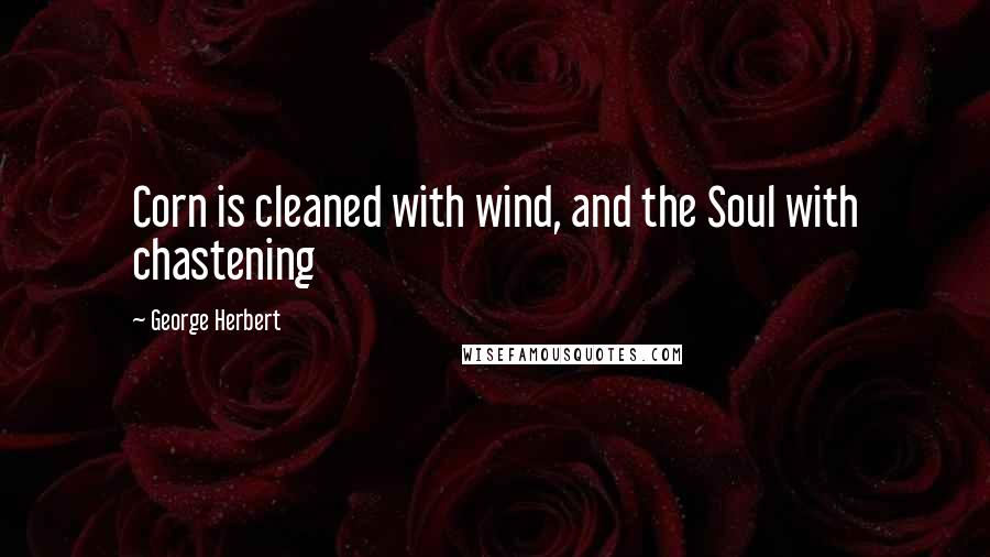George Herbert Quotes: Corn is cleaned with wind, and the Soul with chastening