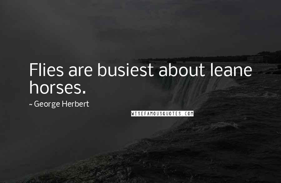 George Herbert Quotes: Flies are busiest about leane horses.