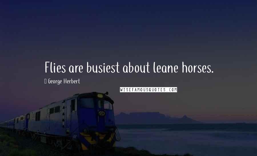 George Herbert Quotes: Flies are busiest about leane horses.