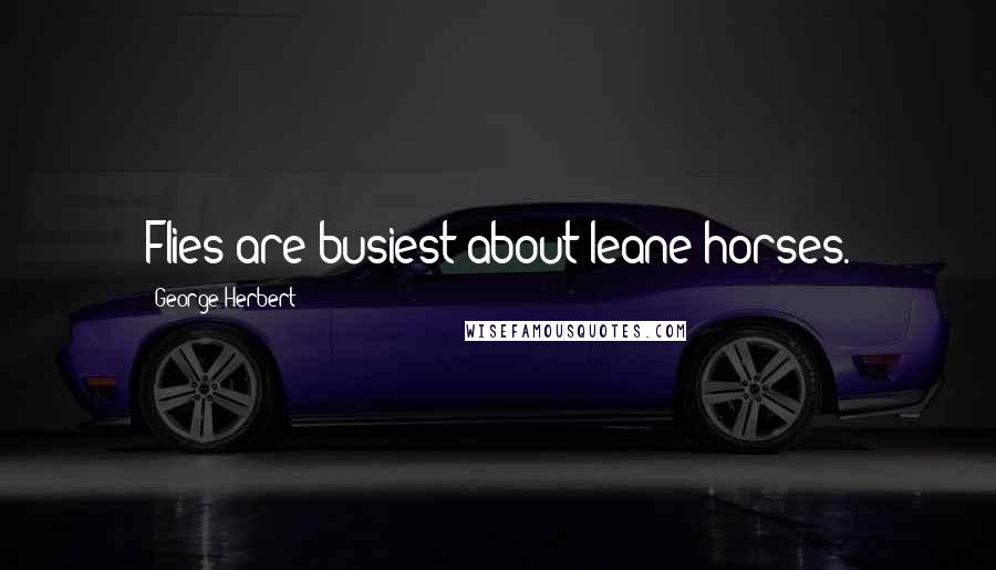 George Herbert Quotes: Flies are busiest about leane horses.