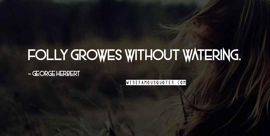 George Herbert Quotes: Folly growes without watering.