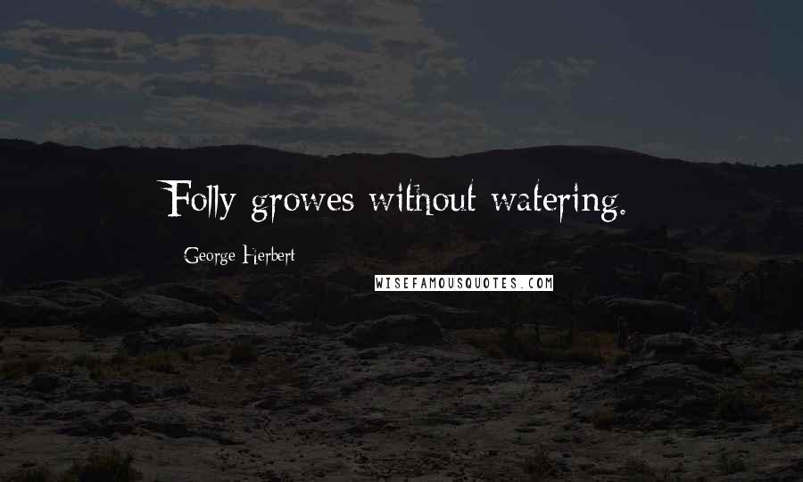 George Herbert Quotes: Folly growes without watering.
