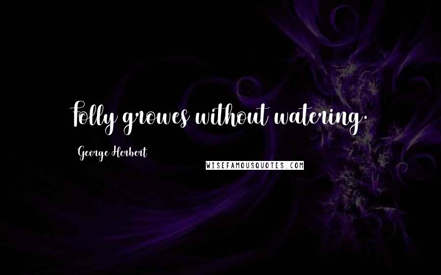 George Herbert Quotes: Folly growes without watering.