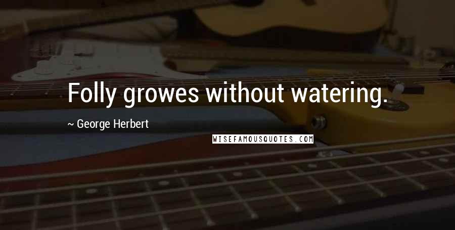 George Herbert Quotes: Folly growes without watering.