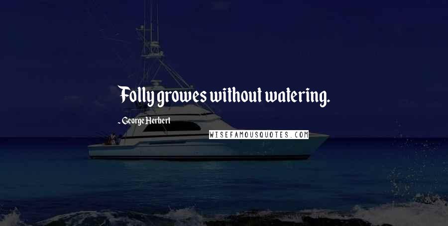 George Herbert Quotes: Folly growes without watering.