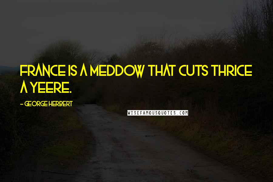 George Herbert Quotes: France is a meddow that cuts thrice a yeere.